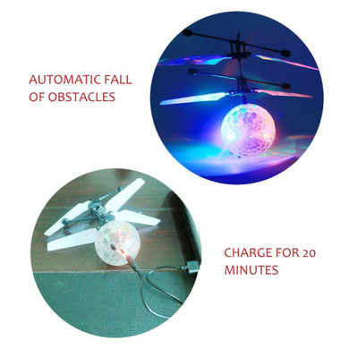 HOT Remote Control Infrared Induction Helicopter Aircraft Flying Crystal Ball With Flashing LED Lighting Perfect Kids Toy
