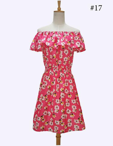 Hot Pink Flower New Spring Summer Plus Size Women Clothing 2017 fashion Floral Print Pattern Cute dresses vestidos WC0472-7