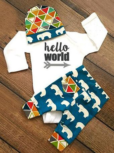 Hot Newborn Clothes Set Long Sleeve Baby Rompers Pants Hat 3pcs Clothing Suit for Boys Girls Climbing Suit Kids Clothing Outfit