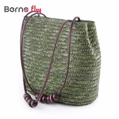 2017 New Vintage Women Handbag Fashion Solid Shopping Tote Beach Bag Casual Bucket Straw Tote Bag Summer Shoulder Bag