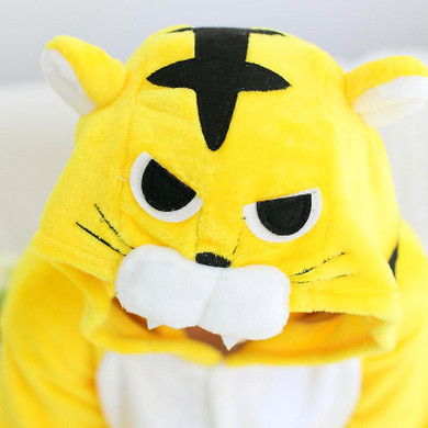 Wedtrend Cute Tiger Onesies Adults Flannel Pajamas Animal Costumes Adult Cute Cartoon Animal Sleepwear Nightgowns Unisex Pyjamas