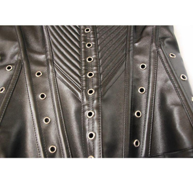 Wechery Black PU Leather Corset Steampunk Gothic Waist Corsets and Bustiers Sexy Corselet Corset Bustier