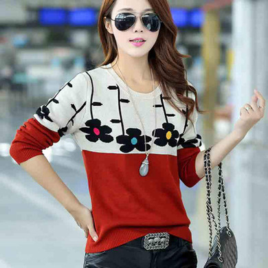 UPPIN Long-sleeved O-neck Sweater Women's Loose Large Size Sweater 2017 New Autumn Winter Fashion All-match Casual Female Tops
