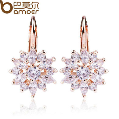 BAMOER 3 Colors Rose Gold Color Bridal Jewelry Sets & More for Women Wedding with High Quality AAA Zircon BAMOER 3 Colors Rose Gold Color Bridal Jewelry Sets & More for Women Wedding with High Quality AAA Zircon