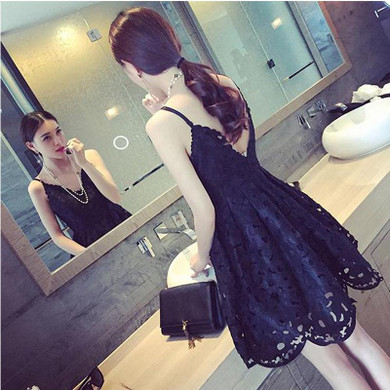 Ball Down Dress 2017 New Summer Women's Dress Sexy Lace V-neck Dress Party Dress Hollow Out Solid For Female Backless Mini Dress Ball Down Dress 2017 New Summer Women's Dress Sexy Lace V-neck Dress Party Dress Hollow Out Solid For Female Backless Mini Dress