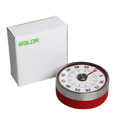 Baldr Mechanical Cooking Alarm Counter Clock Baking Reminder Stainless Steel Countdown Round Shape Cook Magnetic Kitchen Timer