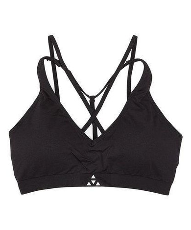 Balanced Tech Black Cross Front Seamless Bra