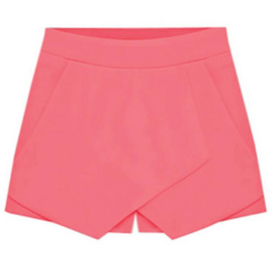 Hot Fashion Womens 6 Pure Candy Colors Irregular Asymmetrical Geometric Low Waist Shorts Culottes Shorts Girls Elegant Bud Skirt