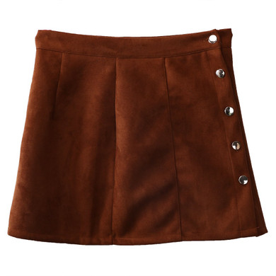 Hot Fashion 2017 Summer Women High Waist Lace Up Suede Leather Pocket Preppy Short Mini Skirt