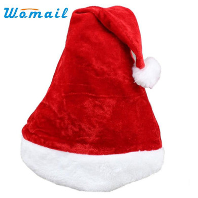 Hot Christmas Hat Soft Warm Santa Headgear Plush Velvet Costume Skullies Beanies Winter Keep Warm Beanie Hats For Kids WOct4