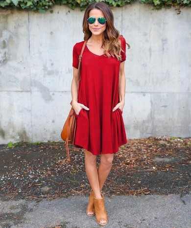 Fashion Summer Women ShortSleeve Dress Casual Sexy V-Neck Elegant Mini Dresses Clothes 2018