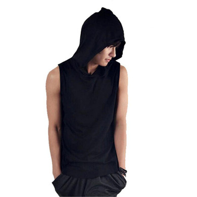 Fashion Summer T-Shirt Mens Short Sleeve Casual T Shirts Cotton Solid color hooded Tee Shirts Fitness Clothing