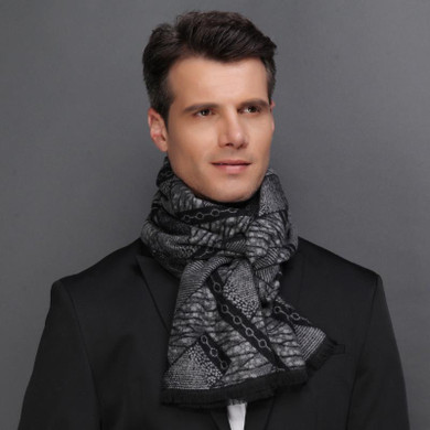 Fashion Spring and autumn winter classic retro tide men brushed silk scarf a soft comfortable fashion Silk Scarf for men