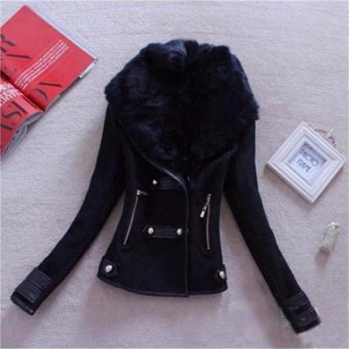 Hot sale! 2017 Fashion New Brand S-XXL Zipper Slim Solid Coat Jacket Women Woollen Casual Jacket Winter Autumn