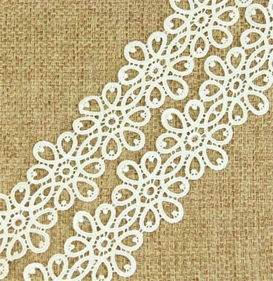 Smiry New High Quality 3 Yards 6 cm Off-white Costume Decoration Trimming Embroidery Sew DIY Craft Lace Trim for Wedding Party