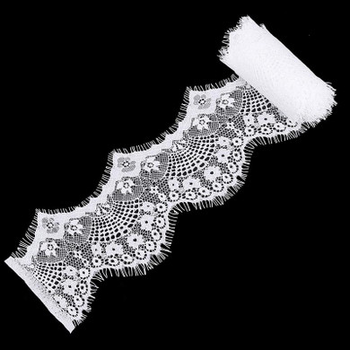 Smiry 3 Yards Eyelash Black Soft Floral French Lace Fabric Decoration Crafts Sewing Lace Trim Fabric For Dress Making Decoration
