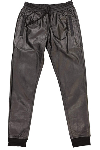 Smash Black Faux Leather Jogger