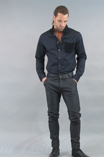 Smash Black Classic Pant with Leather Trim