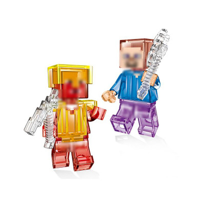 Smartable Crystal Mini Zombie Steve Figure Building Blocks Education Toys For Kids Compatible Legoe Minecraft Bricks Brinquedos