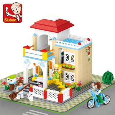Sluban Girls Blocks Assembly Educational Building Blocks DIY 3D Bricks Plastic Block Building Playmobil Toys For Children