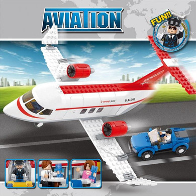 Sluban model building kits compatible with lego city plane 717 3D blocks Educational model &amp; building toys hobbies for children
