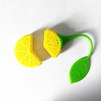 FoodyMine Tea Strainer Silicone Strawberry Lemon Design Loose Tea Leaf Strainer Bag Herbal Spice Infuser Filter Tools
