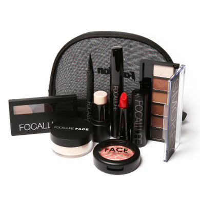 Focallure 8 Pieces gift Makeup Kit All in One Makeup Kit for Gift Personal Use Including Eyeshadow Lipstick Blush