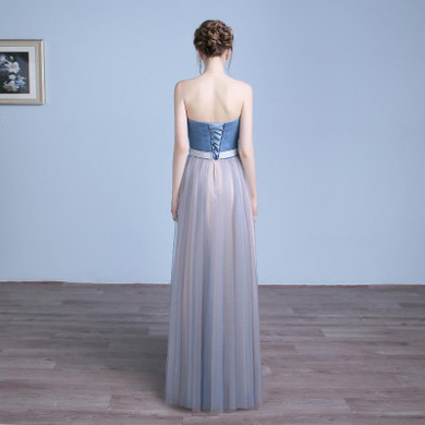Tulle Prom Dresses 2017 A Line Long Formal Evening Dress Sleeveless Evening Party Gowns