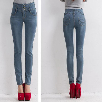 Trousers Jeans For Women 2017 Denim Jeans Woman Blue High Waist Women's Jeans Femme Pencil Skinny Women Jeans Pants Show Slim