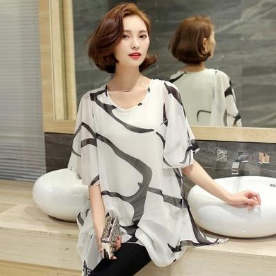 Tribal Print Blouses 2017 New Summer Style 5XL Pluse Size Women Clothing Short Sleeve Chiffon Blouse Ladies Tops Blusa Feminino
