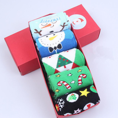 High Quality 2017 Christmas Sock New Year Gifts winter women kids cute cartoon cotton socks warm soft ankle socks 5pair/lot