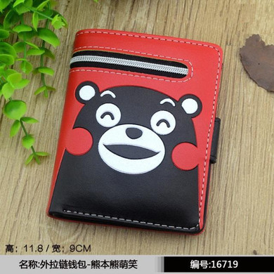 High Capacity Fashion Women Wallets PU Leather Wallet Zipper Clutch Coin Purse cartoon Kumamon totoro luffy purse female wallets