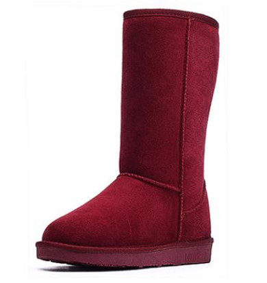 high boots High-quality leather non-slip flat-bottomed snowshoe 2018 new female snow boots brand high-quality cotton boots