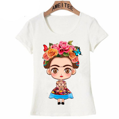 Charismatic Frida Kahlo Cute cartoon art T Shirt Summer Cute Women T Shirt 2018 new design Tops girl t-shirt Ladies casual Tees Charismatic Frida Kahlo Cute cartoon art T Shirt Summer Cute Women T Shirt 2018 new design Tops girl t-shirt Ladies casual Tees