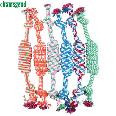 CHAMSGEND Haapy home Colorful Puppy Dog Pet Toy Cotton Braided Bone Rope Chew Knot For Pet