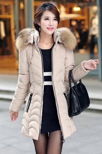 NXH Snow wear wadded jacket female 2017  winter jacket women slim Long Cotton outerwear winter coat women plus size