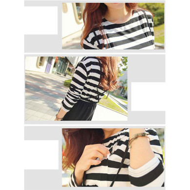 Nursing Maternity Dress Cotton Stripe Long Sleeve Breast Feeding Dresses For Pregnant Women Elegant Bottom Clothes Winter Autumn
