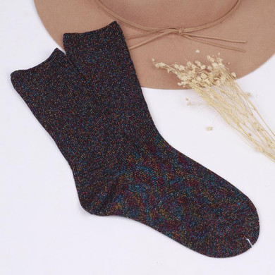 NOVIA NMW-026 high quality women socks autumn winter all-match new socks fashionista bright silk silver piles of socks art sock