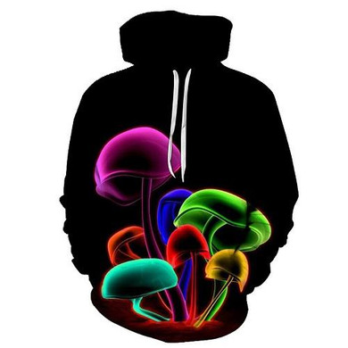 Novelty Sweatshirts Women Mushroom Printed Pocket Hoodies Fashion Coats 3d Men Pullover Casual Streetwear Female Tracksuits