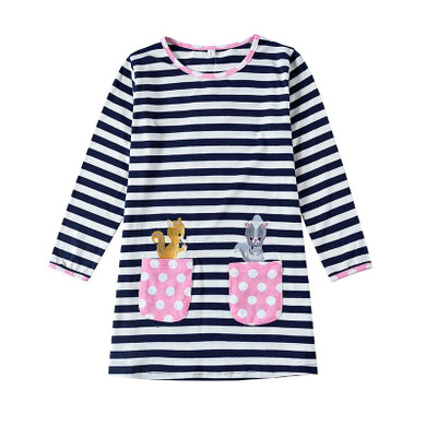 NOVATX girls dress baby girls clothes embroidery long sleeve spring autumn children clothing striped christmas girls dress H5922