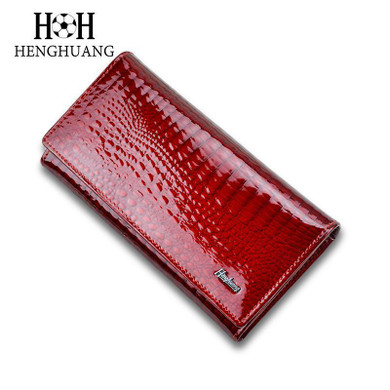 HH Alligator Womens Clutch Wallets Luxury Patent Crocodile Multifunctional Genuine Leather Ladies Clutch Purse Hasp Long Wallet