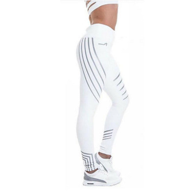 HEYJOE leggings Women Push Up Print Fitness Workout Leggings for Women Striped Fitness High Waist Slim Trousers Leggings S-XL