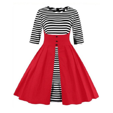 HeyGalSing Plus Size Vintage Dress 2017 Women Autumn Elegant Vestidos 50s 60s Vestido Retro Dresses Party Clothing 3XL 4XL 5XL
