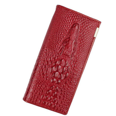 Herald Fashion Women Wallet Crocodile Head PU Leather Wallet Women Purse 3D Long designer Money Clip Carteira Feminina