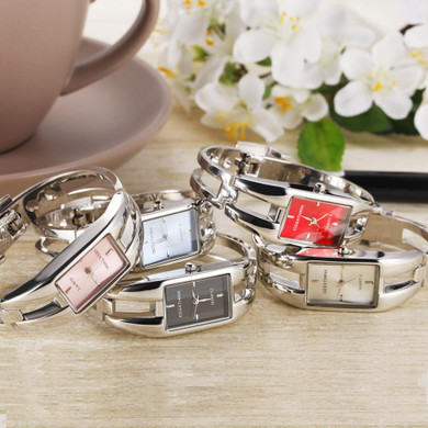 GEEKTHINK Luxury Brand Quartz Watch Women rectangle Stainless steel band female clock Bracelet Lady Casual Wristwatch gift New