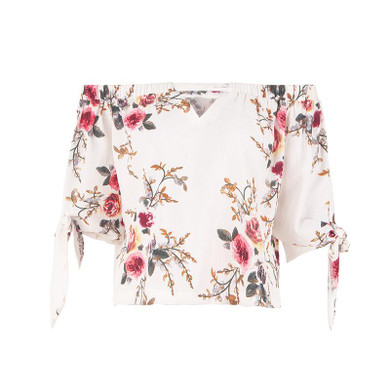 Gaovot 2018 Summer Women Tops Series Spring Fashion Floral Print Bow Off Shoulder Hollow Sexy Blouse Shirts For Women ASS009