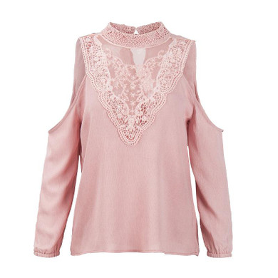 Gaovot 2018 Spring Women Blouse Shirt Series Chiffon Deep V Neck Lace Off The Shoulder Sexy Tops Shirt Bark knit Blusas KY172001