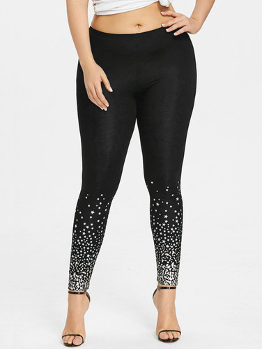 Gamiss Women New Skinny Fitness Casual Leggins 2018 Plus Size Stars Print Leggings Ladies Pencil Pants Trousers Big Size 5XL