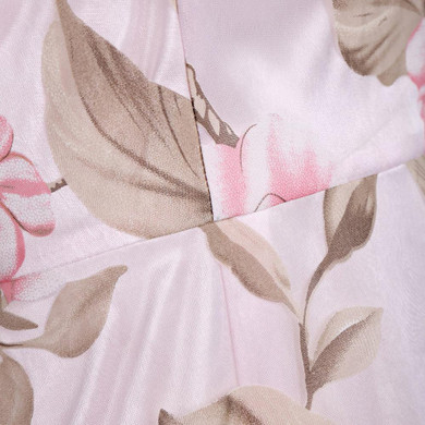 Gamiss Vintage Pink Floral Print Dress Women Retro Sleeveless A Line Midi Organza Dress 2017 Sheer Summer Dress Ladies vestidos