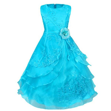 iEFiEL Kids Girls Embroidered Flower Bow Formal Party Ball Gown Prom Princess Bridesmaid Wedding Children Tutu Dress Size 4-14Y iEFiEL Kids Girls Embroidered Flower Bow Formal Party Ball Gown Prom Princess Bridesmaid Wedding Children Tutu Dress Size 4-14Y